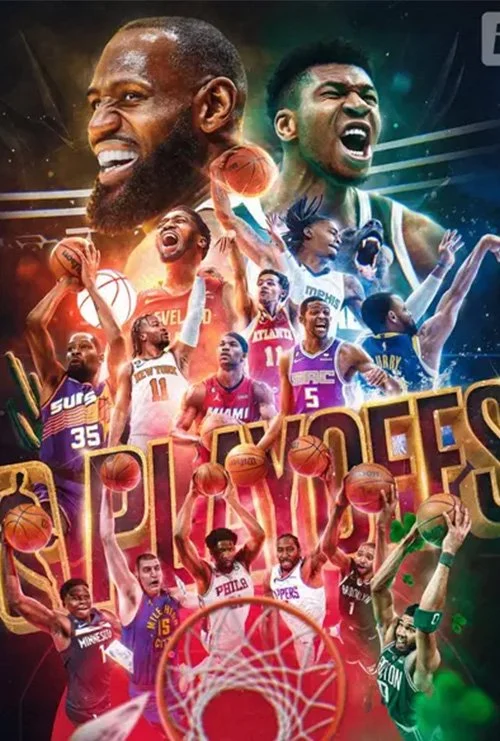 NBA Stars collage with multiple basketball players in team jerseys, ideal for live basketball streaming and sports entertainment.